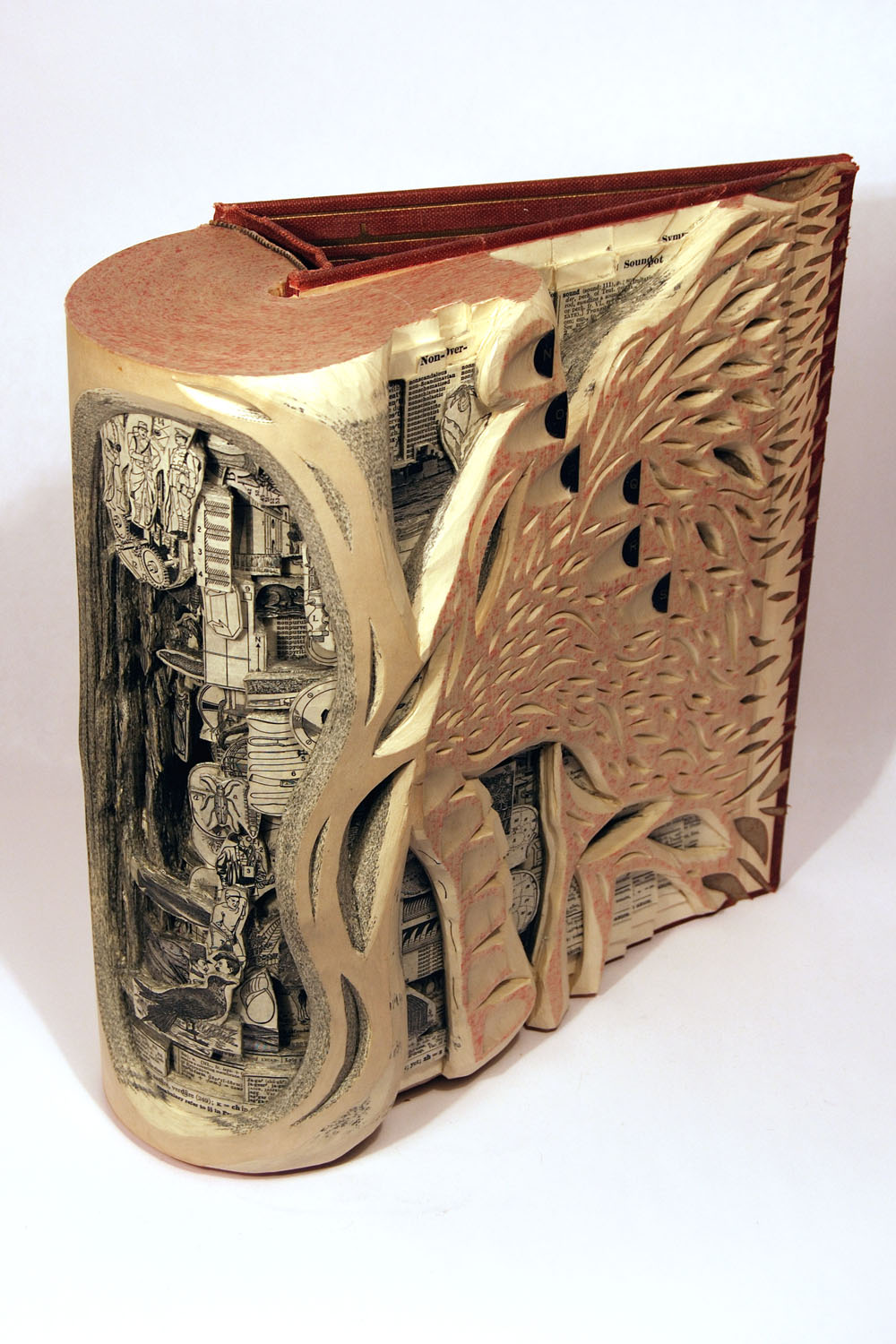 Искусство, которым занимается Брайан, называется book carving.
