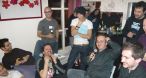 De gauche � droite : Greg, Bertrand Amar, Matt, raggal, L�m, S�bastien Magne, Caroline, C�dric Ingrand, Alex Pilot, un bout de RaHaN et Thierry Falcoz.